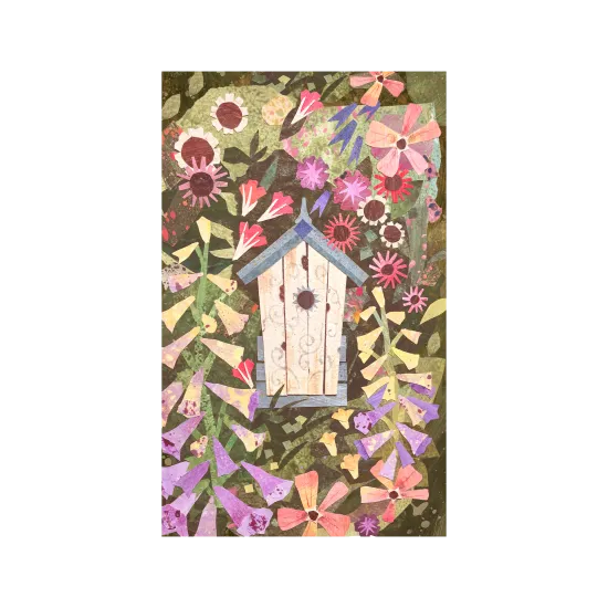 Flowers and bird house