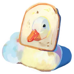 Cute duck and stamps