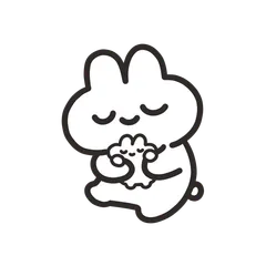 rabbit holding bunny