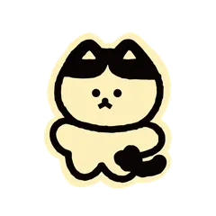 線條貓貓貼紙(彩色)