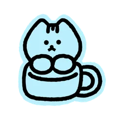 線條貓貓貼紙(彩色)