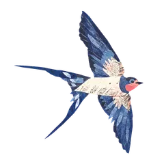 Collaged birds