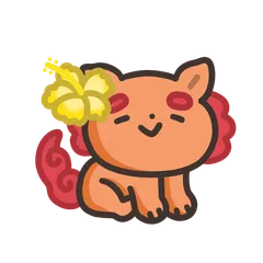 okinawa lion dogs & hibiscus