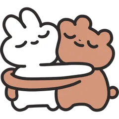 bear & bunny couple in love