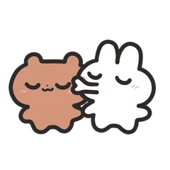 bear & bunny couple in love