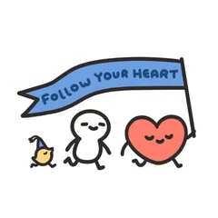 follow your heart - outlined